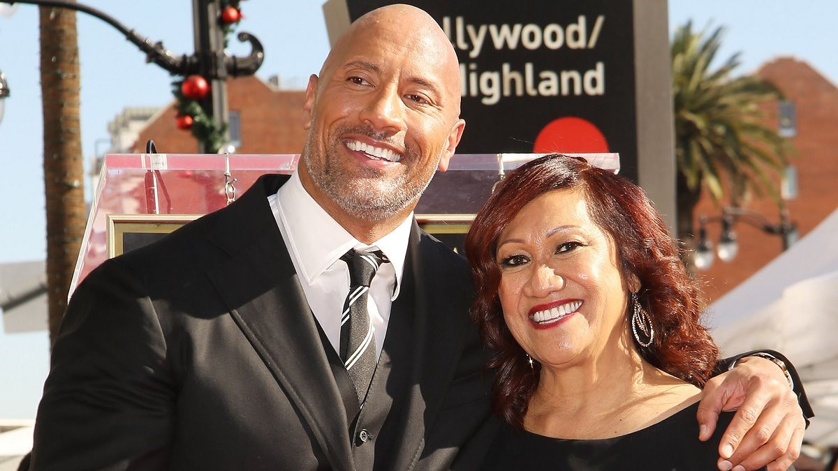 The Rock with his mother Ata Johnson