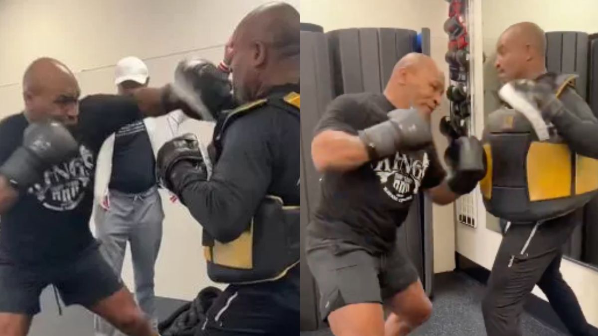 VIDEO: Mike Tyson Hits The Pads In First Training Footage Ahead Of Jake ...